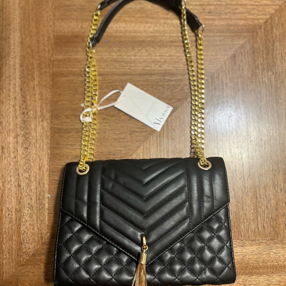 Vegan Black Quilted Bag